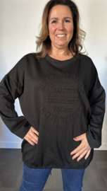 Sweater Custom +SIZE zwart