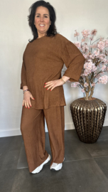 2-Delig comfy pak ribbel Bruin SALE