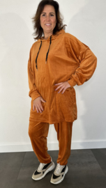 2-Delig velvet comfy pak met capuchon pompoen +SIZE SALE