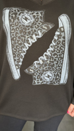 Sweater glitter gymp zwart