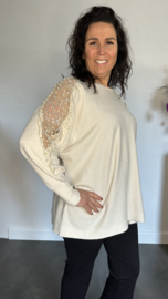 Trui Melany parels & glitters beige