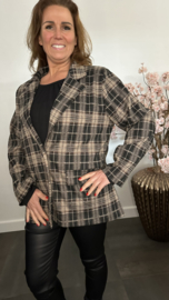 Geruite blazer zwart