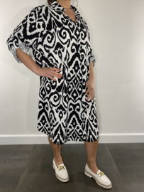 Lange blouse / jurk lilly zwart +SIZE