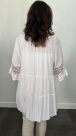 Blouse/ tuniek met kant Stella wit SALE