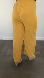 Flared crepe broek met GESP oker