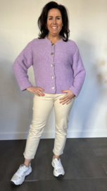 Kort gebreid vest Bouclé lila