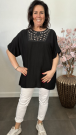 Top Esther met glitter Zwart