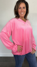 Velvet top Bianca +SIZE pink