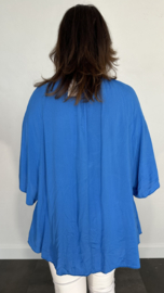 Tuniek/ blouse chantal met kant kobalt +SIZE SALE