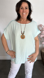 Shirt Nora kant +ketting Mint