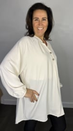 Tuniek met knoopjes crepe +SIZE beige