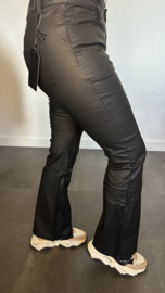 B.S. Lederlook broek FLARED zwart