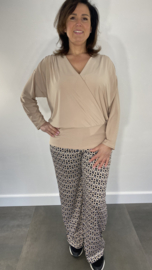 Broek met wijde pijpen elips zand SALE