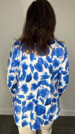 Stretch blouse travel furry spots kobalt