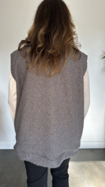 Teddy bodywarmer met knopen grijs