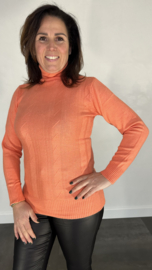 Gebreide coltrui met kabel peach SALE