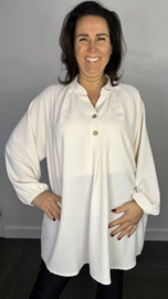Tuniek met knoopjes crepe +SIZE beige