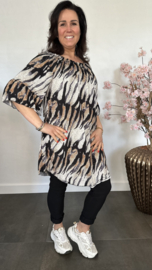 Tuniek soft met flared mouw Tijger