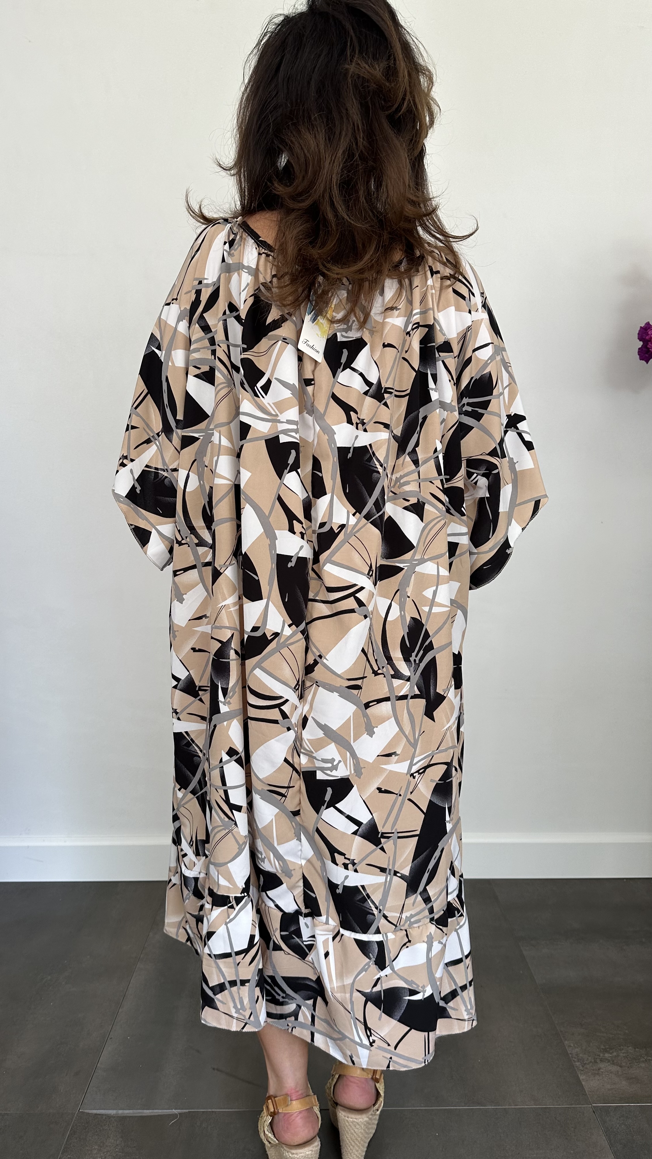 Jurk Rosita artic +SIZE zwart/zand
