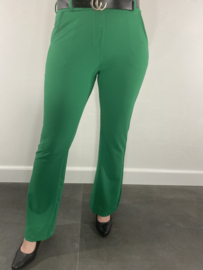 Flared pantalon met riem groen