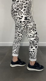 Cargo joggjeans panter zwart wit