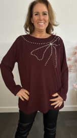 Trui Estelle met parels Bordeaux