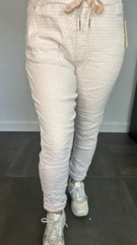 Joggjeans jacquard Nova ecru/ roze