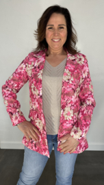 Blazer gebloemd fuchsia