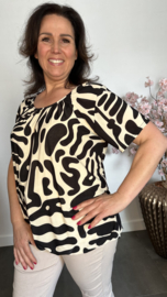 Ballon shirt met elastiek Fantasy Animal zwart