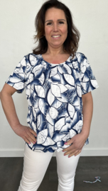 Ballon shirt met elastiek new leaf marine