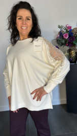 Trui Melany parels & glitters ecru