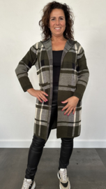 Geruit vest met capuchon army