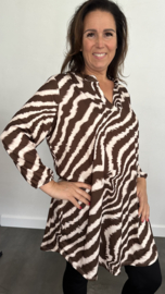 Tuniek zebra soft +SIZE bruin