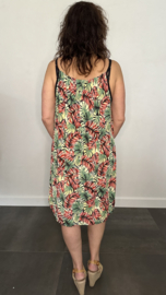 Jurkje met spaghettibandjes little palm groen  +SIZE