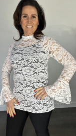 Kanten top Jill roomwit SALE