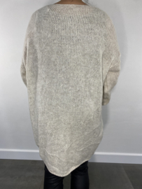 Oversized grof gebreide trui Patty beige