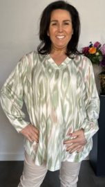 Soft shirt met v-hals en pofmouw Aztec Army