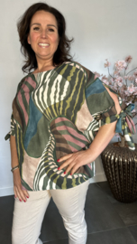 Blouse Selma met strikjes Army
