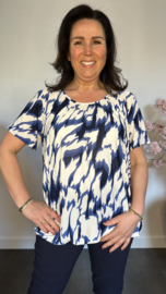 Ballon shirt met elastiek new flames blauw