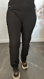 Tregging met fleece gevoerd en glitter detail Zwart