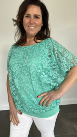 Blouse met boord KANT mint