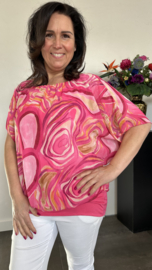 Blouse met boord Avalon fuchsia