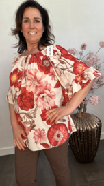 Blouse Fleur gebloemd Rood