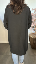 Blouse Linda linnenlook Zwart