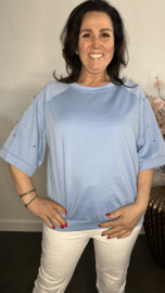 Sweatshirt parels IJsblauw