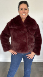 Kort bontjasje bordeaux (fake fur)