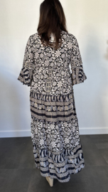 Jurk met stroken paisley & flowers