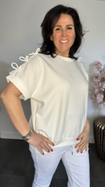 Sweatshirt met strikjes Ecru