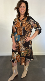 Jurk/tuniek autumn paisley zwart