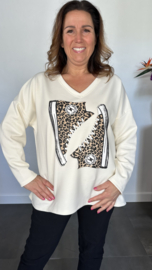 Sweater glitter gymp ecru